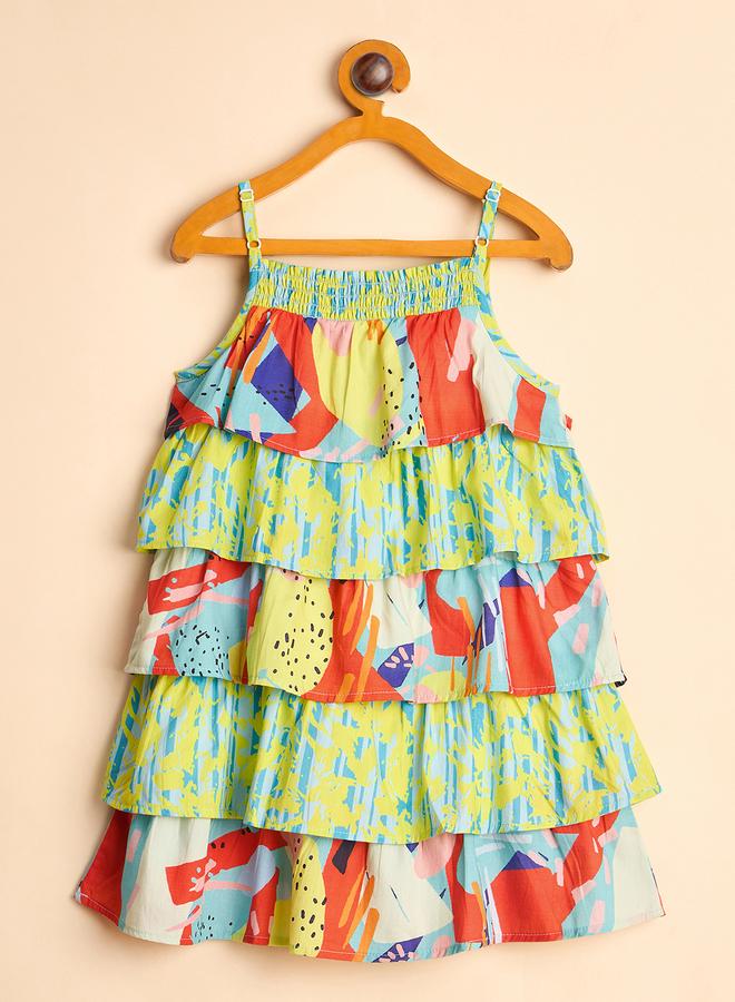 ستايلو بج فستان ستايلو باغ بطبعات شاملة وأشرطة وطبقات - Image 3