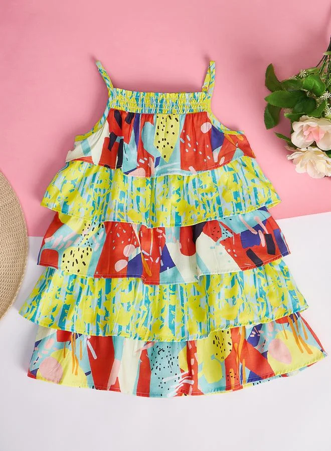 ستايلو بج Stylo Bug All Over Print Strappy Layered Dress