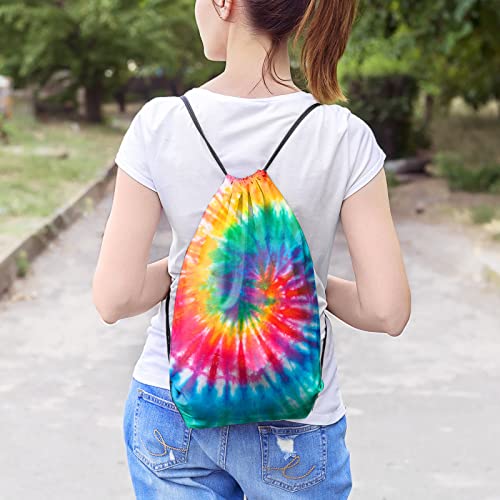 Saintrygo 12 Pieces Tie Dye Cotton Drawstring Bags Sublimation Blank Backpack White Canvas Drawstring Bags DIY Items for Party Favors (White) - Image 3