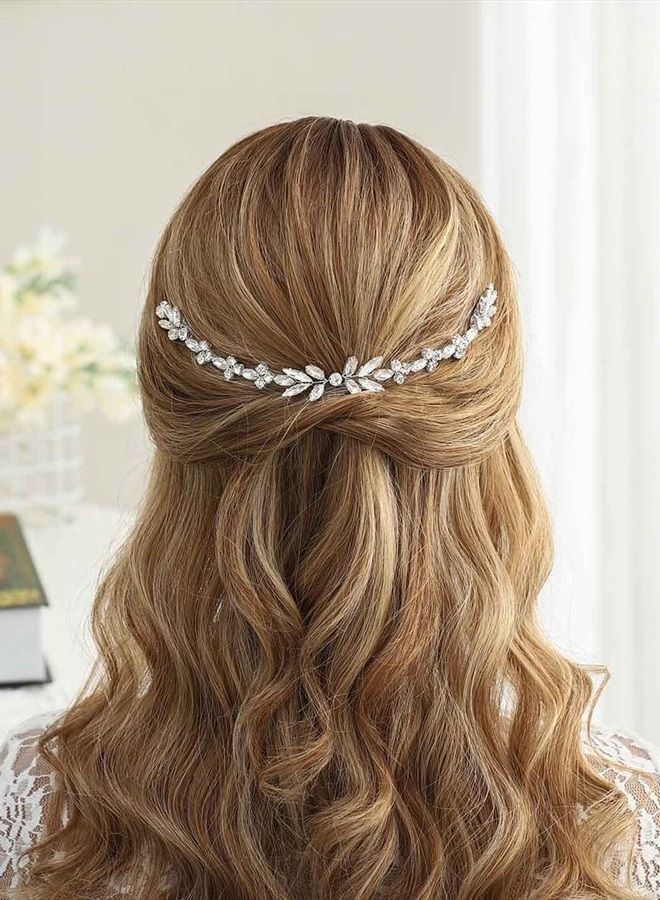 Unicra Wedding Crystal Hair Combs Bridal Headpieces Wedding Hair Accessories for Brides (Silver) - Image 5