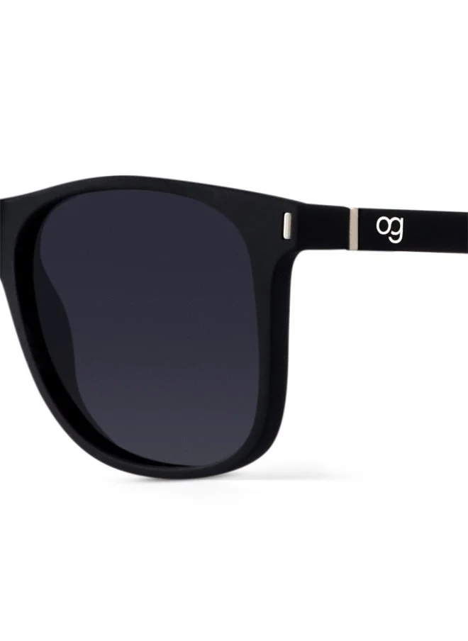 ووجلز نظارة شمسية مربعة مستقطبة سوداء