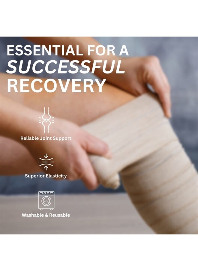 Vakly Elastic Bandage Wrap with Self-Closure [Pack of 10] 6 Inch Comfort Athletic Compression Roll, 5 Yards Stretched for Customized Compression on Knee, Ankle, Wrist + Vakly First Aid Kit Guide (6''X10)  - Image 5
