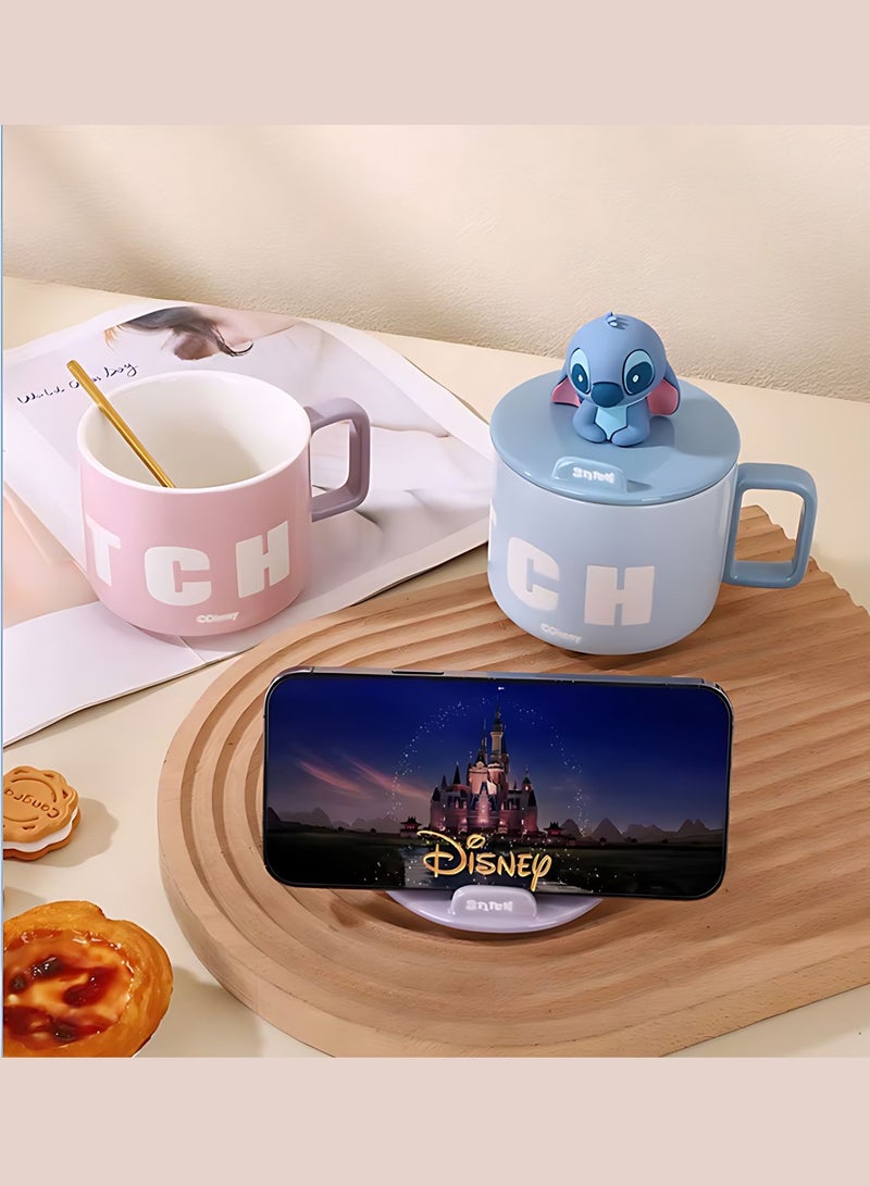 Disney Adorable Stitch Ceramic Mug - Unique Design comes with a 3D lid, perfect as a gift, it comes in a beautiful gift box 450ml - Image 3
