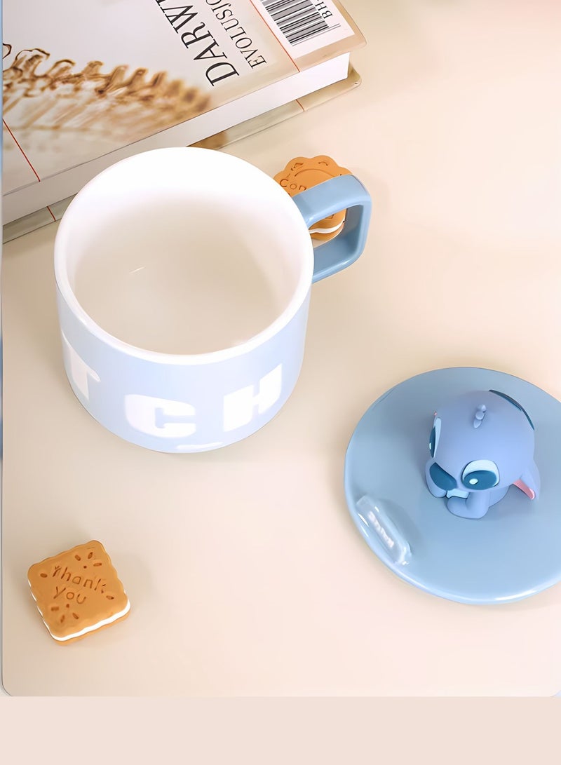 Disney Adorable Stitch Ceramic Mug - Unique Design comes with a 3D lid, perfect as a gift, it comes in a beautiful gift box 450ml - Image 4