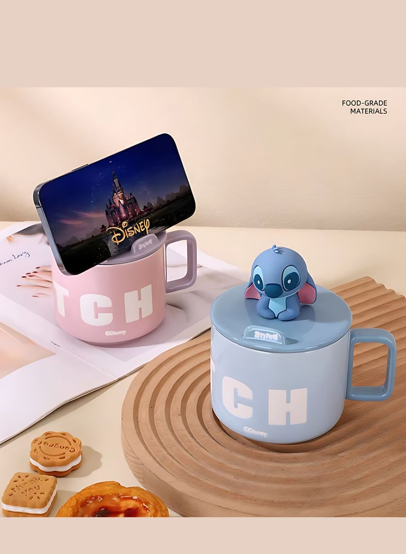 Disney Adorable Stitch Ceramic Mug - Unique Design comes with a 3D lid, perfect as a gift, it comes in a beautiful gift box 450ml - Image 5