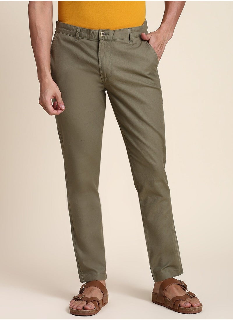 Dennis Lingo - بنطلون كتان رجالي بقصّة Slim Fit ومتوسط الارتفاع - Image 1