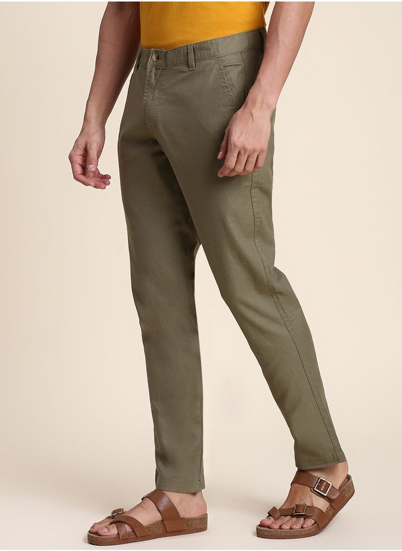 Dennis Lingo - بنطلون كتان رجالي بقصّة Slim Fit ومتوسط الارتفاع - Image 1