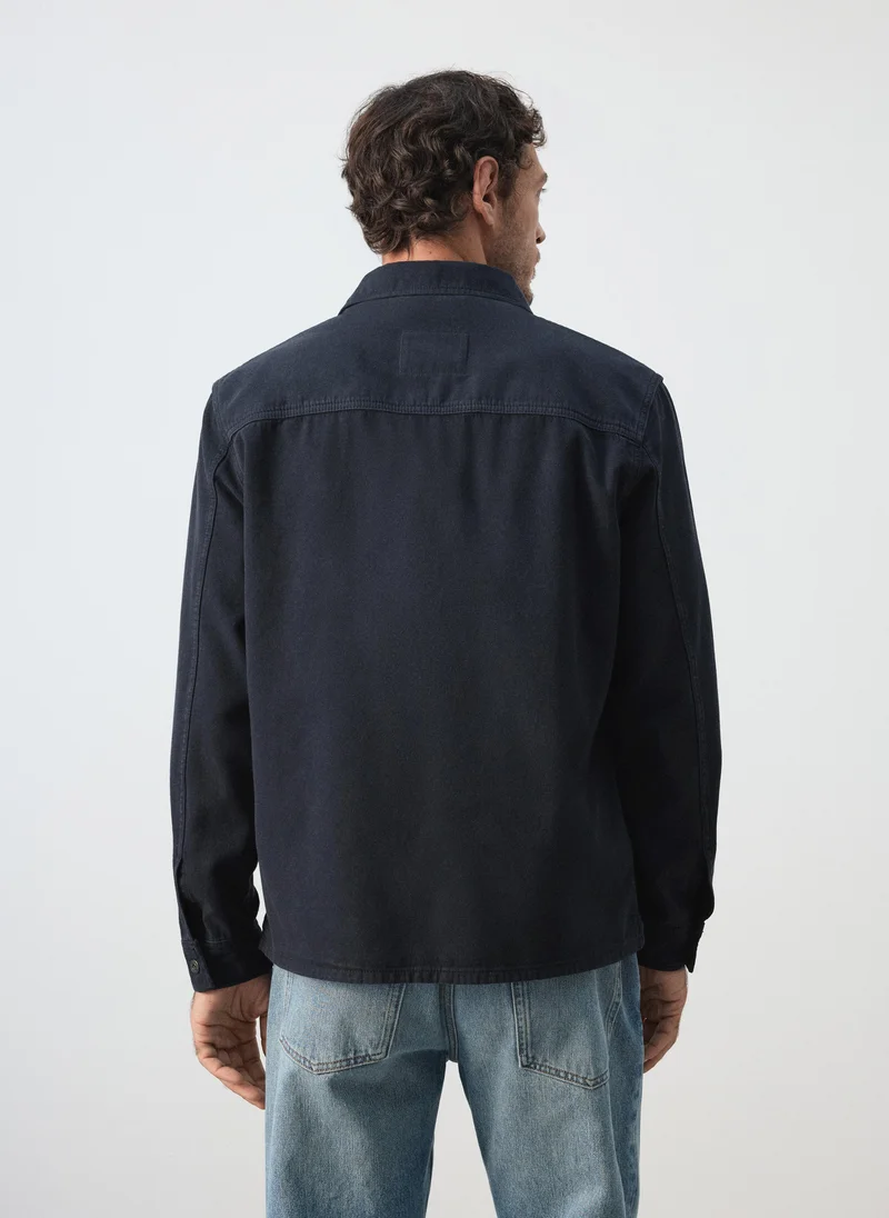 مانجو مان Denim Overshirt Pockets