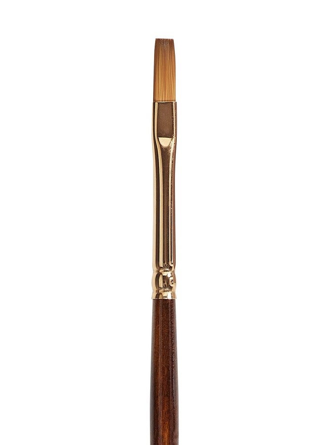 KINGART Premium Finesse 8300-4 Flat Shader Series Artist Brush, Synthetic Kolinsky Sable Hair, Short Handle, for Watercolor and Oil Paints, Size 4 - Image 3