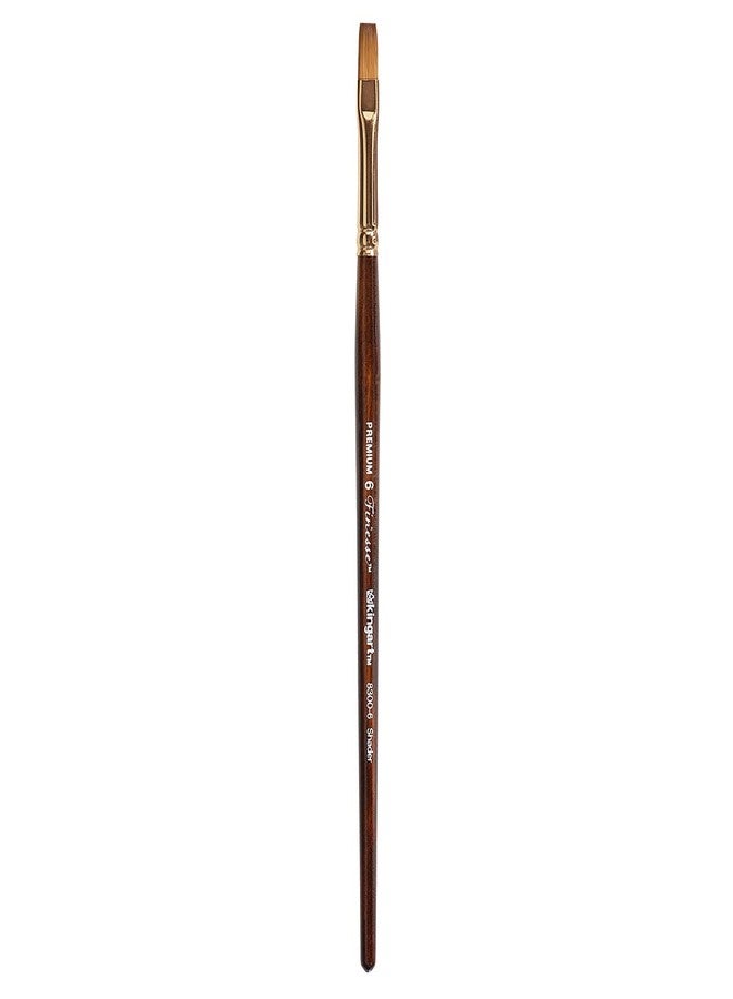 KINGART Premium Finesse 8300-4 Flat Shader Series Artist Brush, Synthetic Kolinsky Sable Hair, Short Handle, for Watercolor and Oil Paints, Size 4 - Image 2