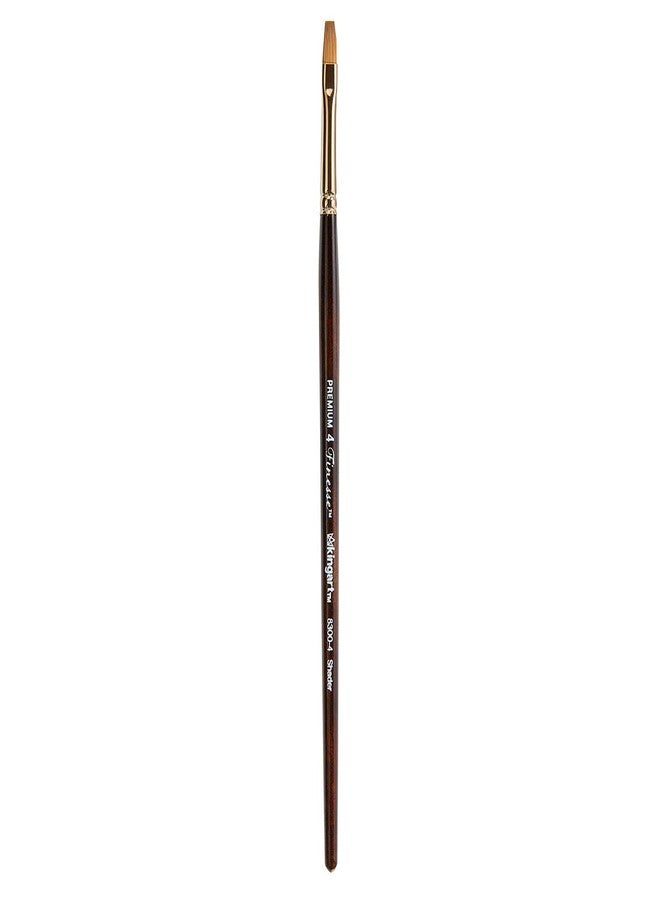 KINGART Premium Finesse 8300-4 Flat Shader Series Artist Brush, Synthetic Kolinsky Sable Hair, Short Handle, for Watercolor and Oil Paints, Size 4 - Image 1