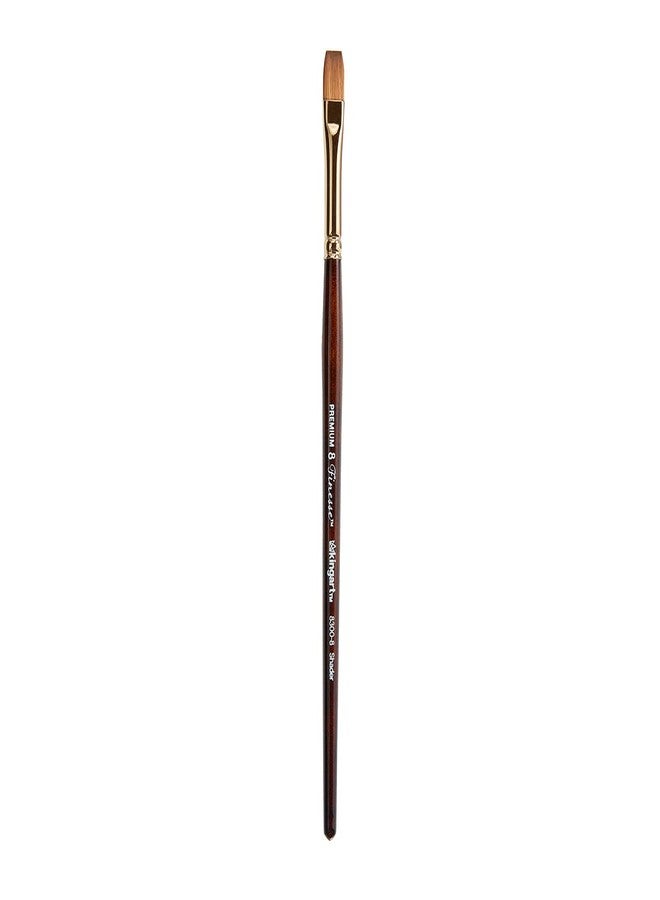 KINGART Premium Finesse 8300-4 Flat Shader Series Artist Brush, Synthetic Kolinsky Sable Hair, Short Handle, for Watercolor and Oil Paints, Size 4 - Image 4