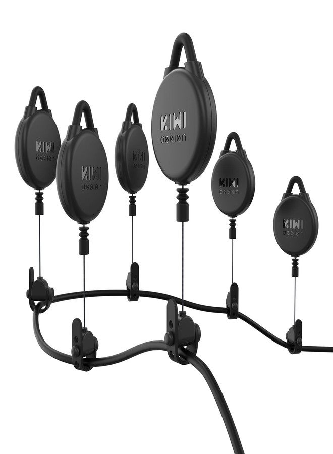 KIWI design VR Cable Management, 6 Packs Pulley System, Quiet, Compatible with Quest 2/Quest Pro/PSVR2/Rift S/Valve Index/HTC Vive/Vive Pro/HP Reverb G2/PSVR/ VR Accessories, Black - Image 1