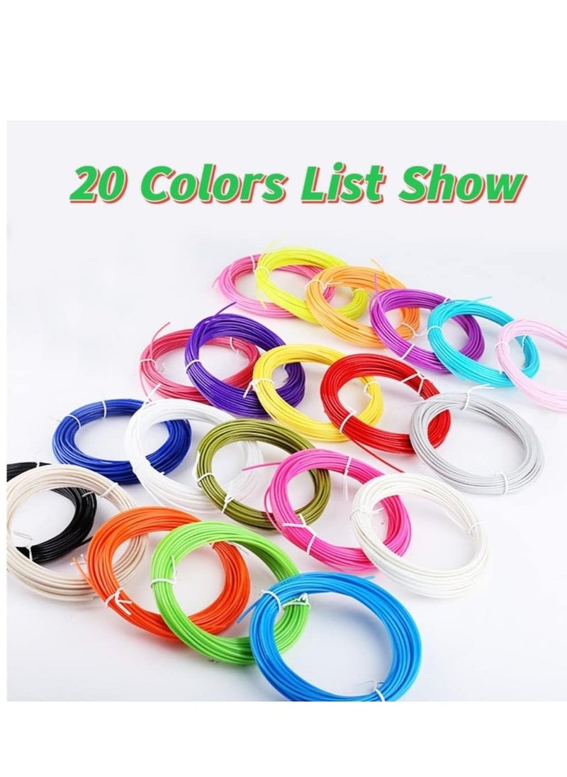 JAJEEK 3D Pen Filament Refills – 1.75mm PLA, 20 Unique Colors (Metallic, Fluorescent, Solid), 5M Each – Eco-Friendly, Bubble-Free, Universal Compatibility for 3D Pens & Printers  - Image 3