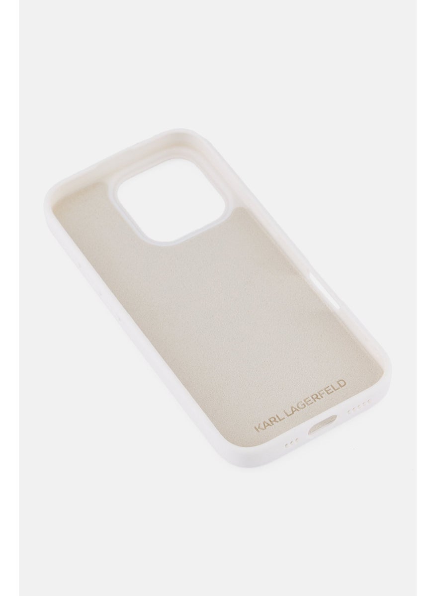 Karl Lagerfeld iPhone 16 Pro Metal Signature Logo With Silicone Case, White  - Image 4