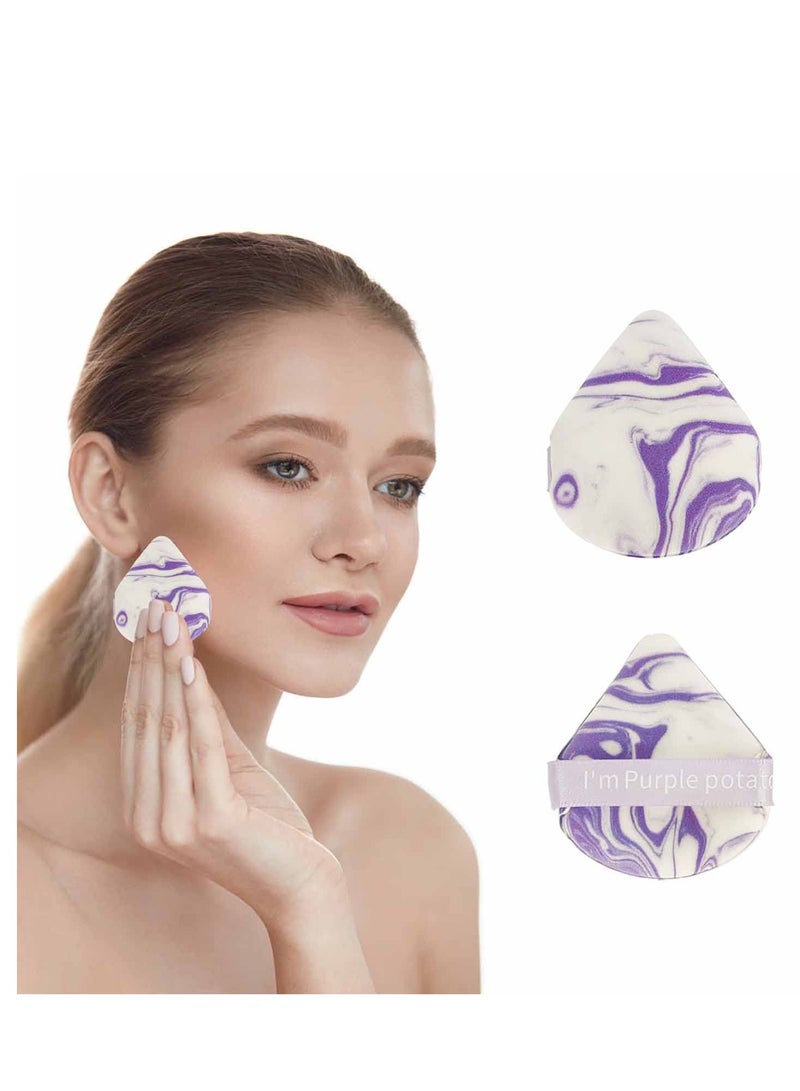 KASTWAVE 30 Pcs Powder Puff, Use for Dry and Wet, Purple Double Side Air Cushion Powder Puff, Soft Makeup Beauty Facial Smooth Powder Puff, Cosmetics Blush Applicators Sponges, 3 Shapes - Image 5
