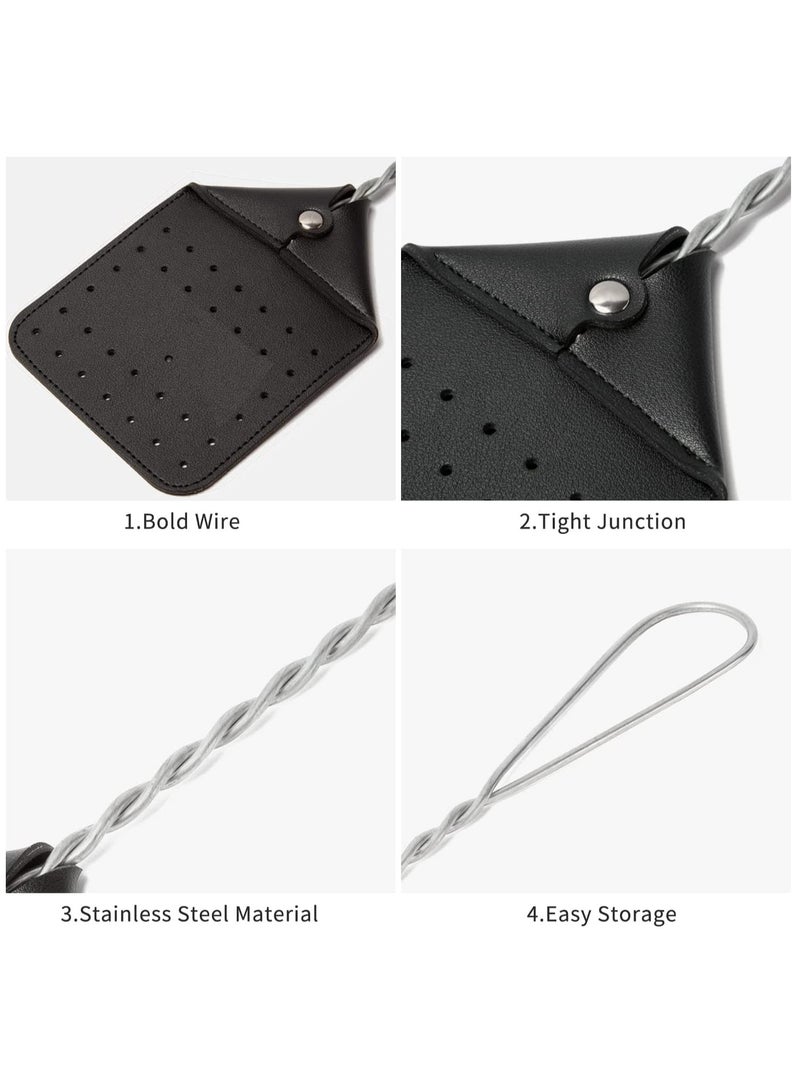KASTWAVE Sturdy Leather Fly Swatter - 17.5” Heavy Duty Flyswatter with Durable Metal Handle, Rustic Bug Swatter for Flies, Bees, and More - Black(2 Pack) - Image 3