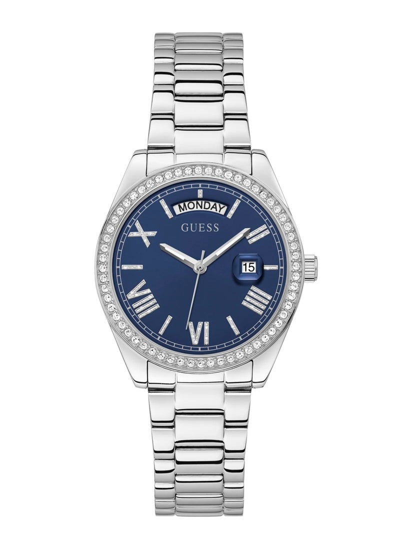 GUESS - Women Luna Analog Quartz Silver Stainless Steel Blue Dial Watch GW0307L1 - 36mm - Image 1