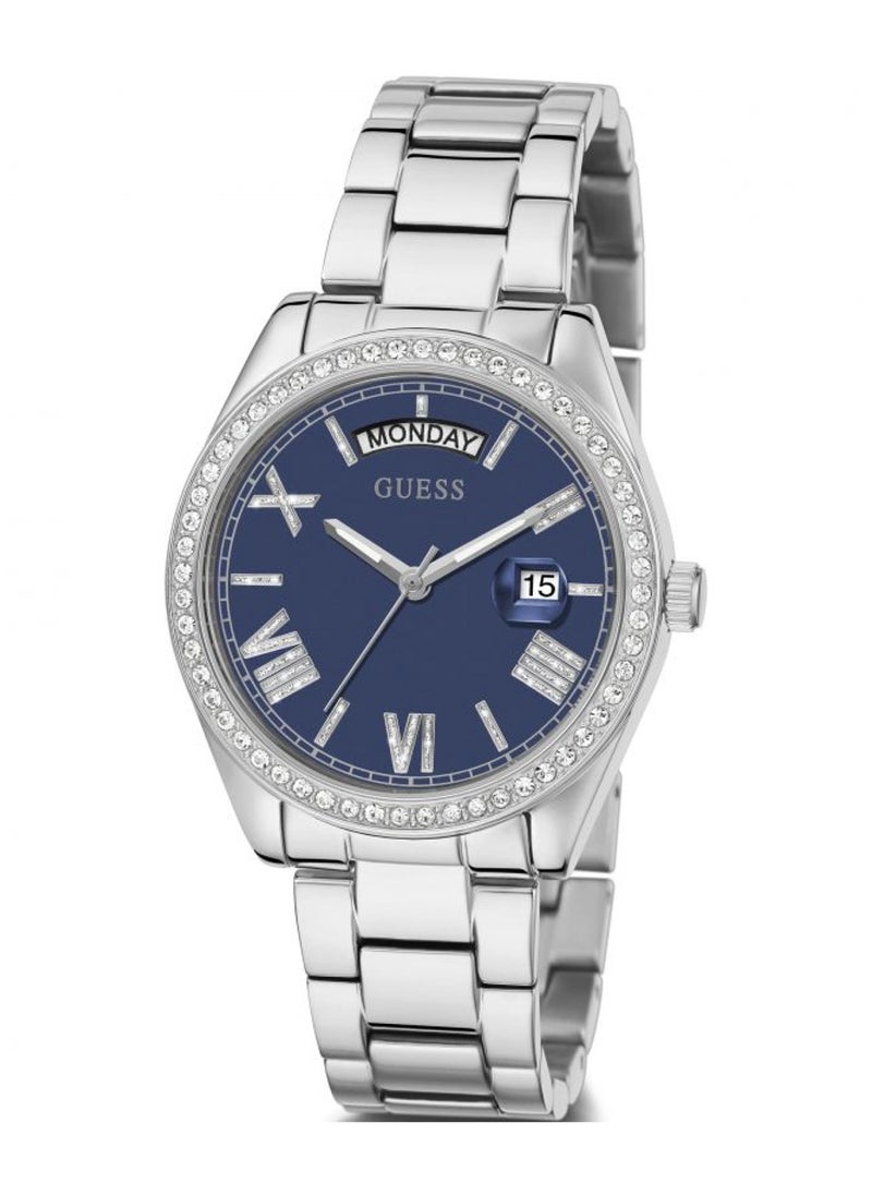 GUESS - Women Luna Analog Quartz Silver Stainless Steel Blue Dial Watch GW0307L1 - 36mm - Image 1