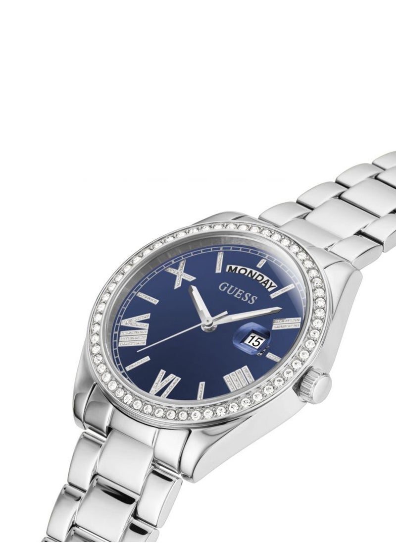 GUESS - Women Luna Analog Quartz Silver Stainless Steel Blue Dial Watch GW0307L1 - 36mm - Image 1