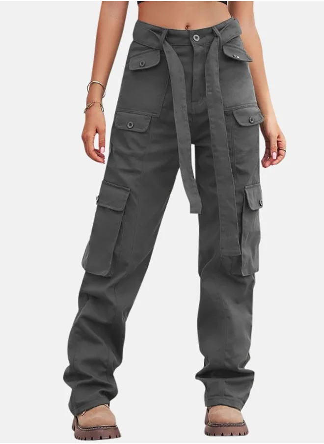 يونيكي Grey Denim Cargo Pants