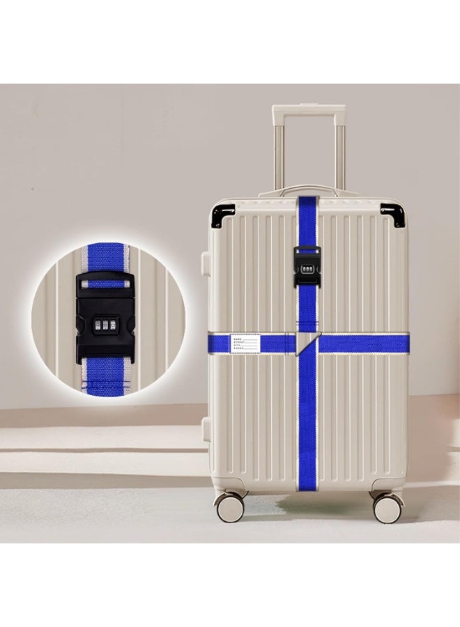 Meetion Luggage Straps with Password Lock Design Global Travel Accessories Suitcase Straps Lockable Personalised Luggage Straps for Suitcases Baggages (Blue) - Image 2