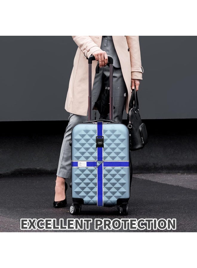 Meetion Luggage Straps with Password Lock Design Global Travel Accessories Suitcase Straps Lockable Personalised Luggage Straps for Suitcases Baggages (Blue) - Image 4