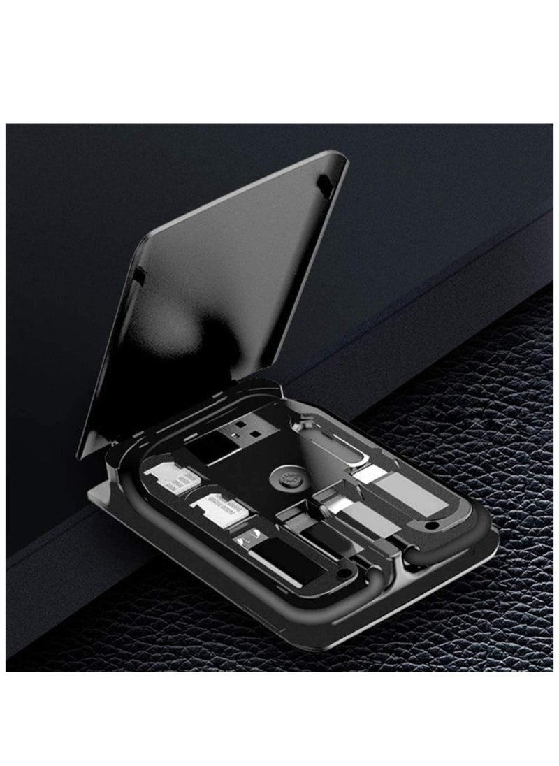 Card Data Cable, Multi-Type Charging Cable Convertor, Multi-Function Wireless Charger Adapter, Built-in Card Reader, Can Use as Phone Holder, Flash Light (Wireless Charger) - Image 5