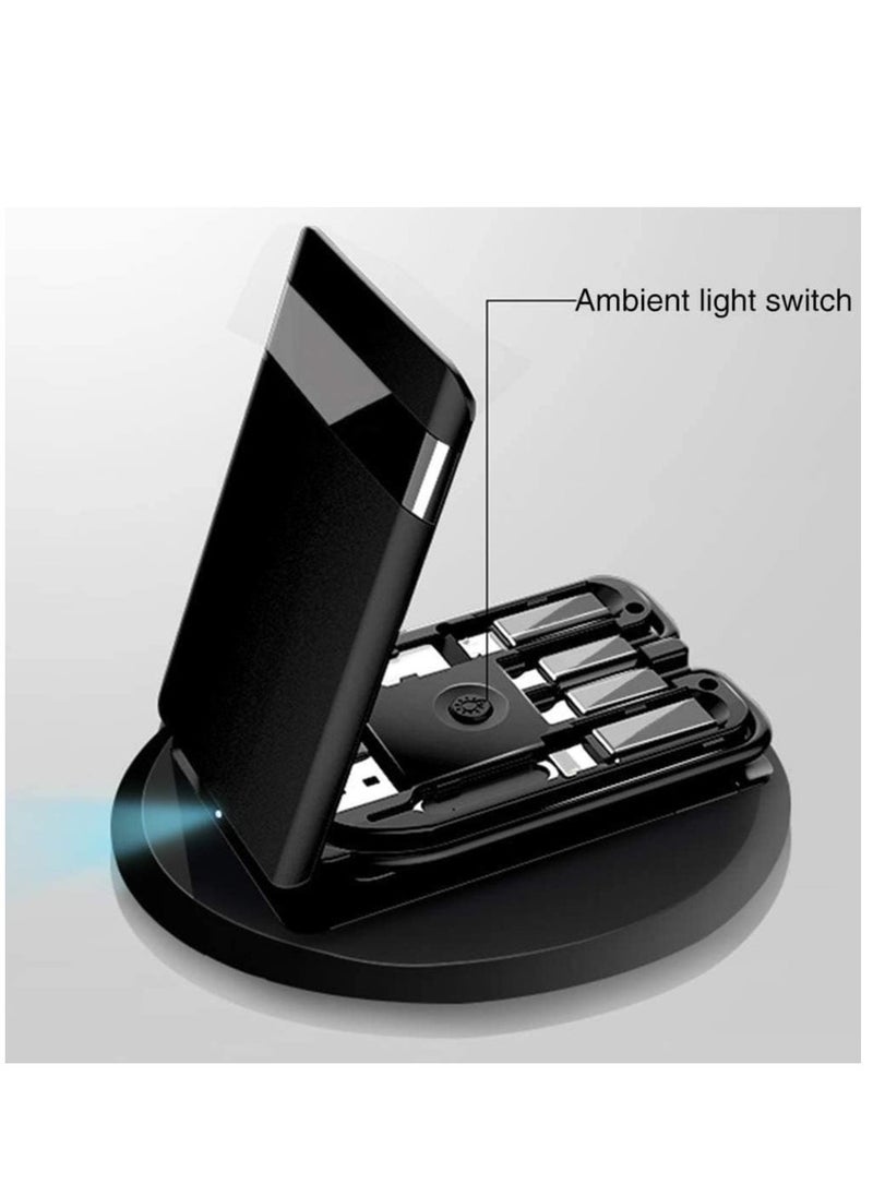 Card Data Cable, Multi-Type Charging Cable Convertor, Multi-Function Wireless Charger Adapter, Built-in Card Reader, Can Use as Phone Holder, Flash Light (Wireless Charger) - Image 4