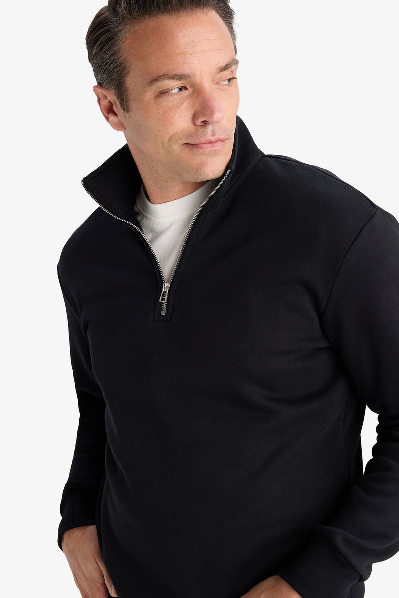 DeFacto Black Man Regular Fit Sweatshirt Casual - Image 5