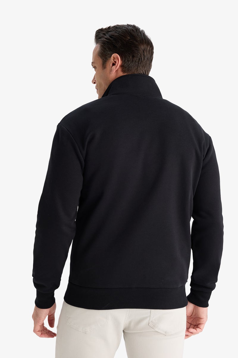 DeFacto Black Man Regular Fit Sweatshirt Casual - Image 4