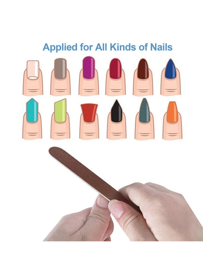 GigaGround - 24 Pcs Wooden Nail Files, 7 Inches Emery Board Nail File For Nature Nails, Manicure Tool Set Disposable Nail File For Home Salon Brown - Image 1