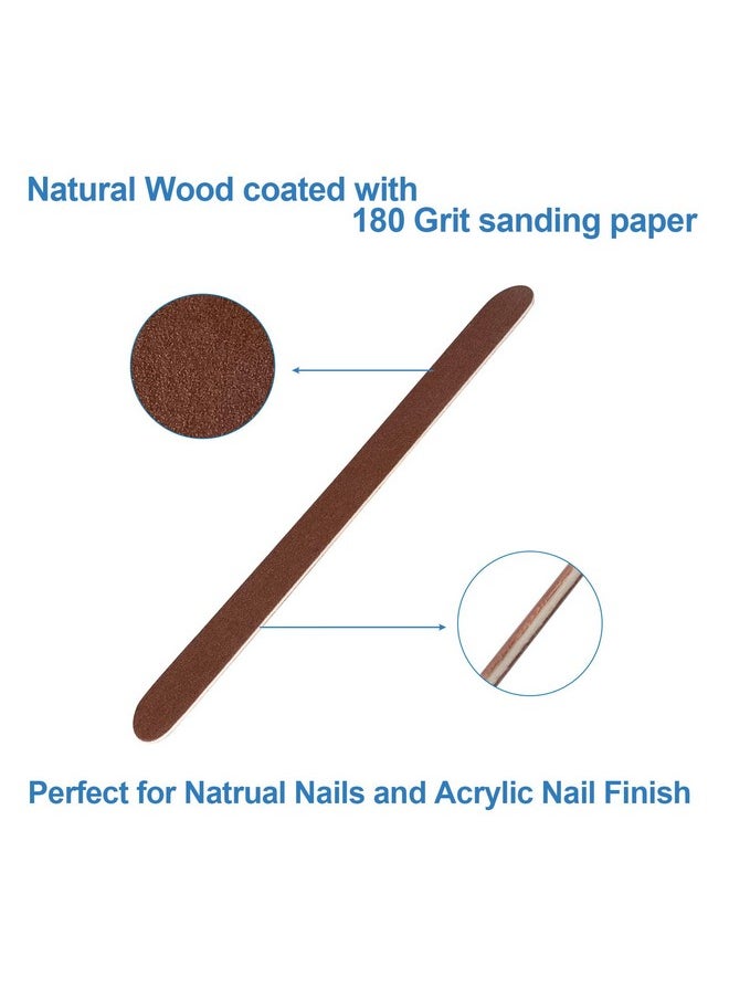 GigaGround - 24 Pcs Wooden Nail Files, 7 Inches Emery Board Nail File For Nature Nails, Manicure Tool Set Disposable Nail File For Home Salon Brown - Image 1