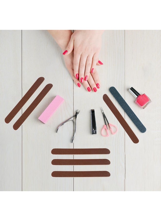 GigaGround - 24 Pcs Wooden Nail Files, 7 Inches Emery Board Nail File For Nature Nails, Manicure Tool Set Disposable Nail File For Home Salon Brown - Image 1