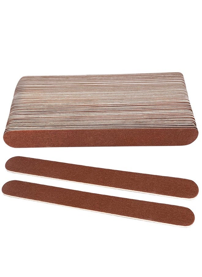GigaGround - 24 Pcs Wooden Nail Files, 7 Inches Emery Board Nail File For Nature Nails, Manicure Tool Set Disposable Nail File For Home Salon Brown - Image 1