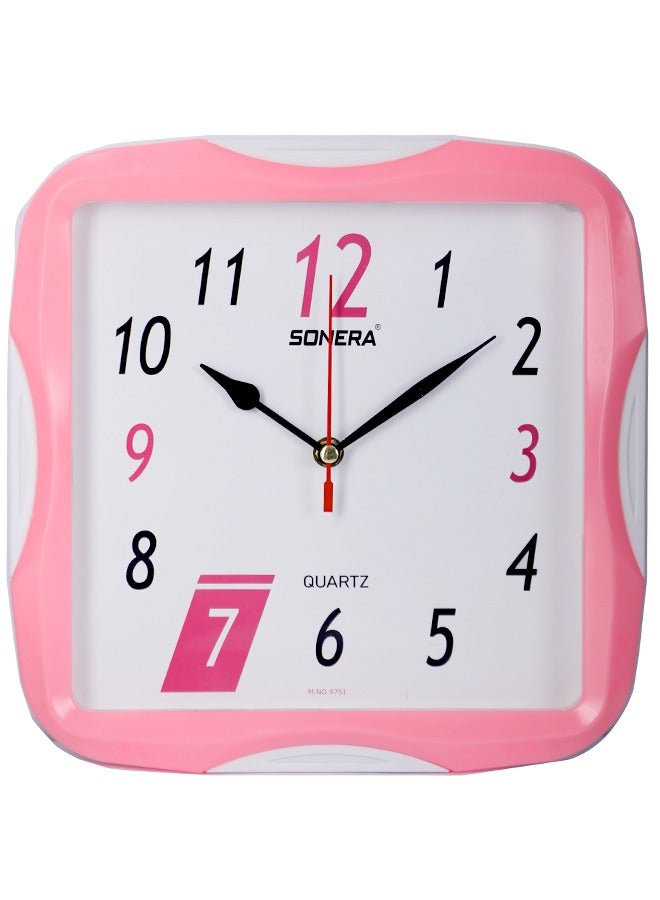Sonera Wall Clock - 9751- Analog- Pink - Image 1