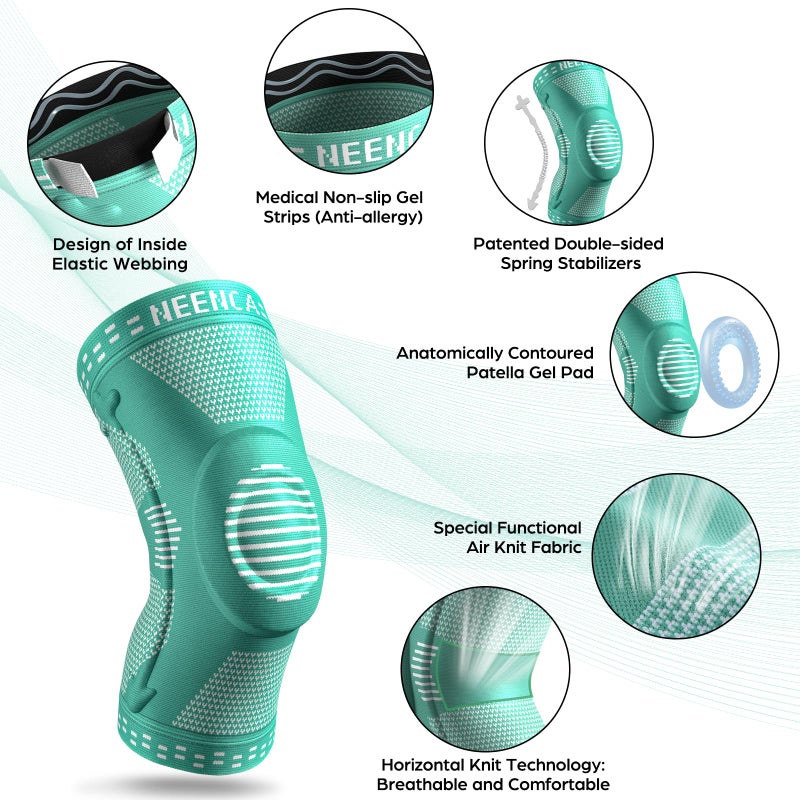 نينكا دعامة نينسا الاحترافية للركبة للنساء/الرجال دعم الركبة مع وسادة الرضفة والمثبتات الجانبية ضغط الركبة لركبة المفاصل الغضروف المفصلي المسيل للدموع ACL PCL Runner - - Image 2