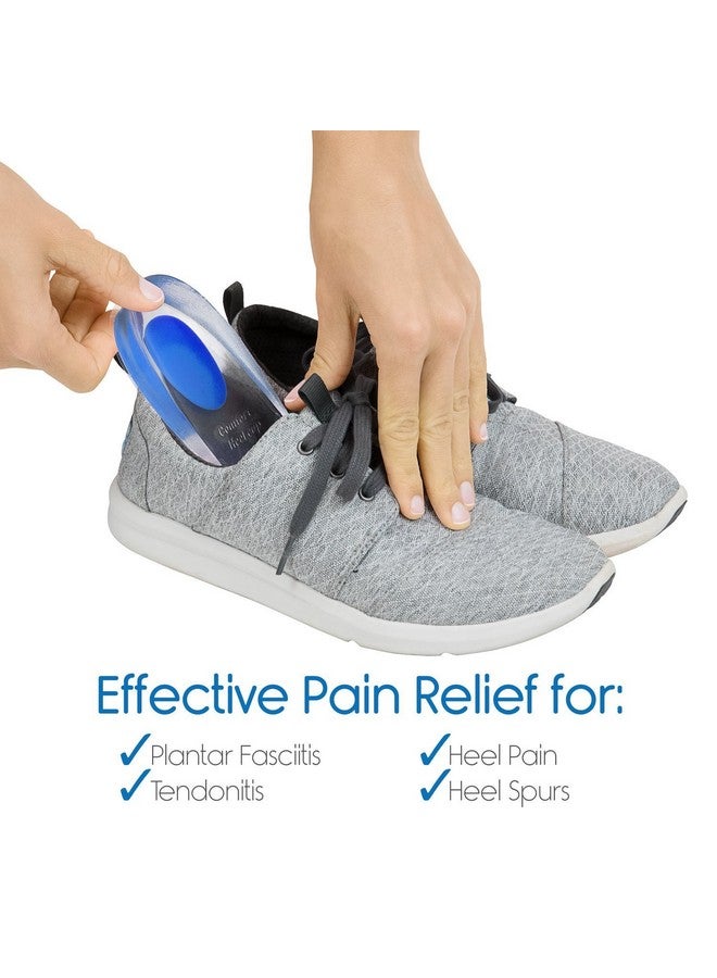 Purastep Silicone Gel Heel Protector Insole Cups For Swelling, Pain Relief, Foot Care Support Cushion For Men And Women - 1 Pair (Large) - Image 2
