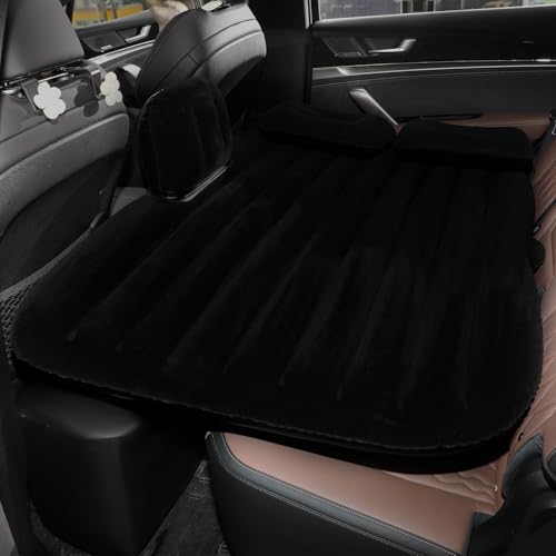 QDH Car Air Mattress Portable Car Bed Back Seat Camping Bed Inflatable Dog Bed for Car Universal SUV Camping Mattress with Car Air Pump 2 Pillows (Black) - Image 5