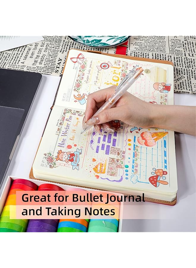 إيروريكس أقلام جل لامعة قابلة للسحب مكونة من 16 لونًا، أقلام جل لامعة برأس رفيع 0.7 مم، أقلام ملونة لتدوين اليوميات ورسم المجلات والكتب والأدوات الفنية المدرسية - Image 5