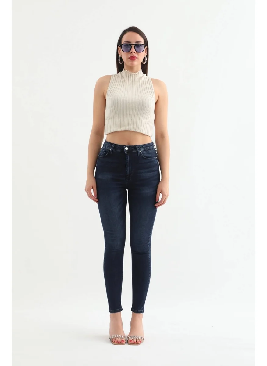 Banny Jeans Women's Dark Blue Slim Fit Jeans