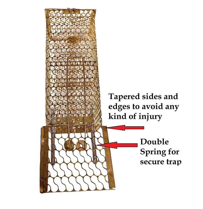 Krisah ® 2 Pieces Medium Size (21 X 8 X 7.5 cm) Rat/Mouse/Rodent Trap Cage 2 Rustic Copper, Medium - Image 2