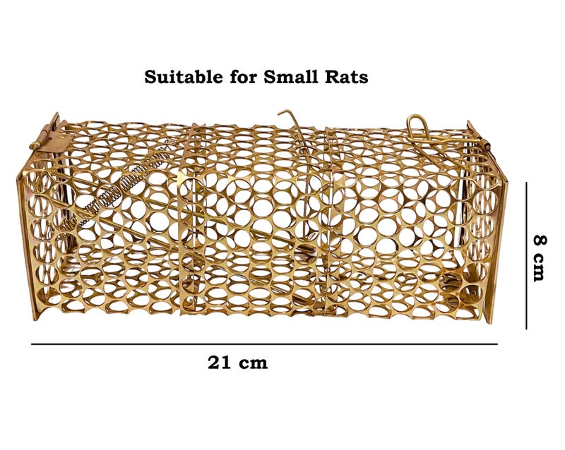 Krisah ® 2 Pieces Medium Size (21 X 8 X 7.5 cm) Rat/Mouse/Rodent Trap Cage 2 Rustic Copper, Medium - Image 4