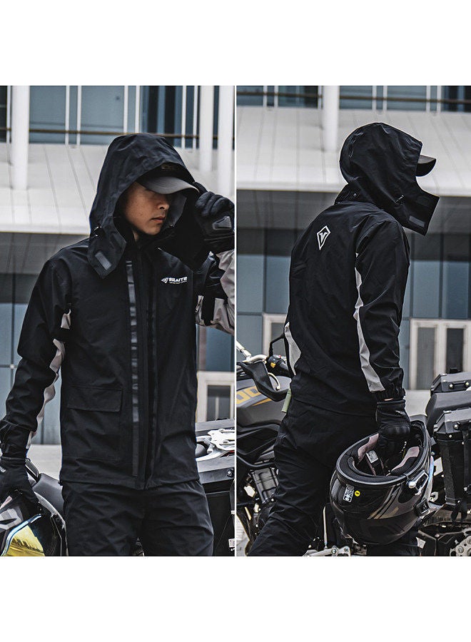 Sulaite Waterproof Rain Coat Pants Set with Invisible Shoes Cover Rainproof Suit XL  - Image 2