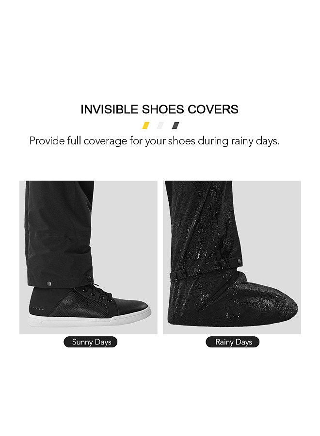 Sulaite Waterproof Rain Coat Pants Set with Invisible Shoes Cover Rainproof Suit XL  - Image 5