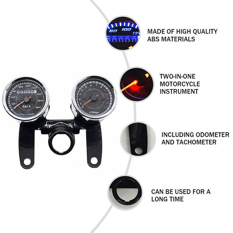 12V Two in One Motorcycle Tachometer Speedometer Motorcycle Supplies - Image 5