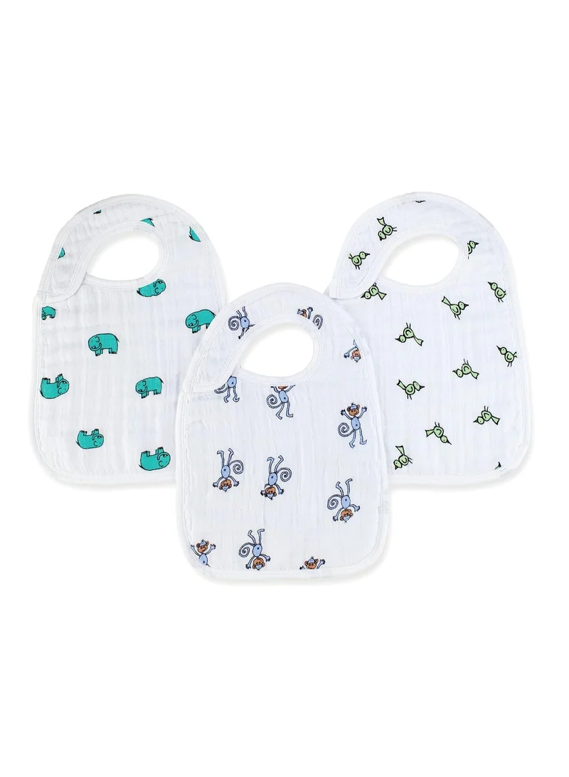 aden + anais Aden + Anais - 3pc-Set - Cotton Muslin Snap Bibs - Jungle Jam