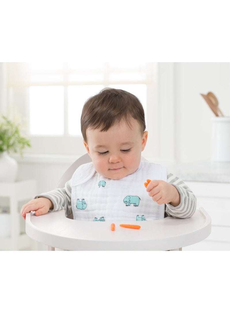 Aden + Anais - 3pc-Set - Cotton Muslin Snap Bibs - Jungle Jam - Image 4