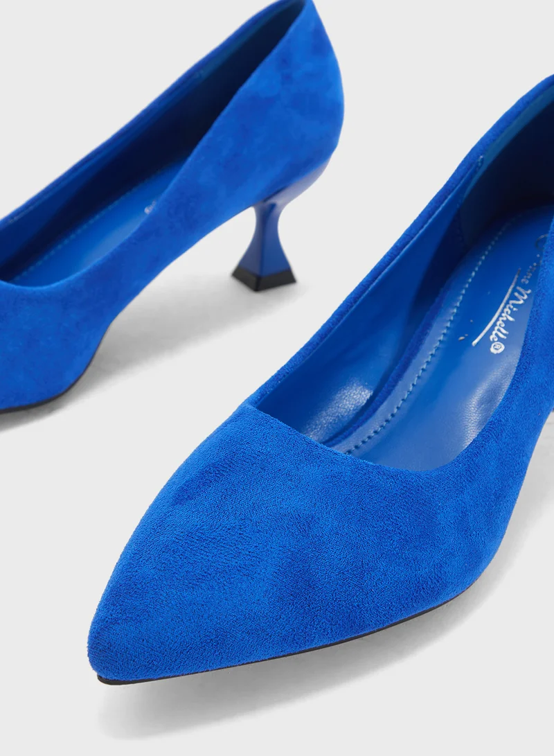 Anne Michelle Low Flared Heel Pump