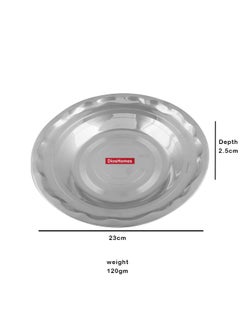 DiosHomes DiosHomes Stainless Steel Deep SoupBreakfastMaggiPastaIdliPohaRiceSaladGravy Plate with Mirror Polish Heavy Gauge Dia23cm Depth25cm Silver Pack of 2 06  - Image 2